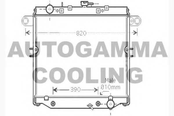 Радиатор, охлаждение двигателя AUTOGAMMA 104740