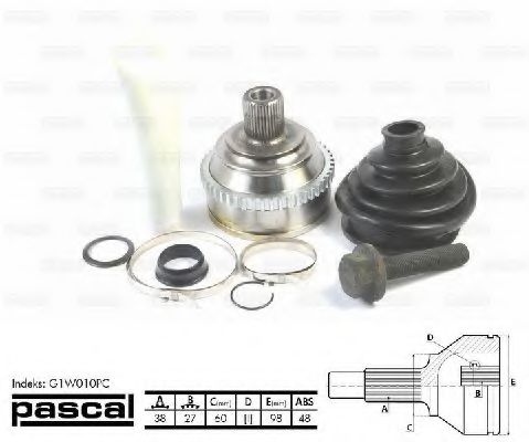 Шарнирный комплект, приводной вал PASCAL G1W010PC