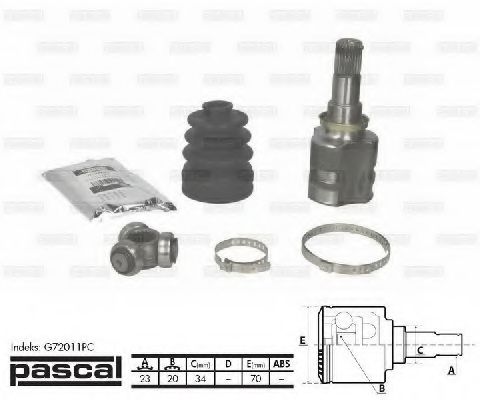 Шарнирный комплект, приводной вал PASCAL G72011PC