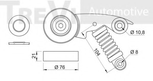 Натяжная планка, поликлиновой ремень TREVI AUTOMOTIVE TA1850