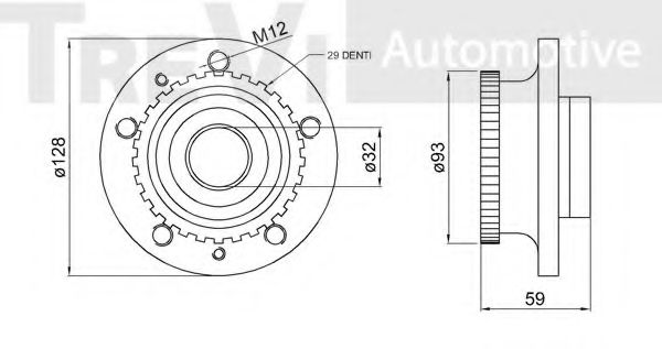Комплект подшипника ступицы колеса TREVI AUTOMOTIVE 374833