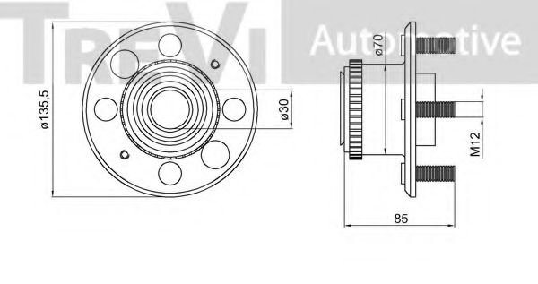 Комплект подшипника ступицы колеса TREVI AUTOMOTIVE 31341