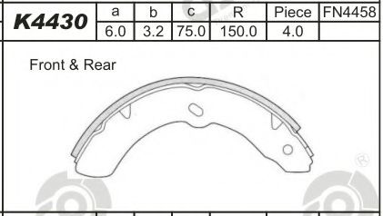 Комплект тормозных колодок ASIMCO K4430