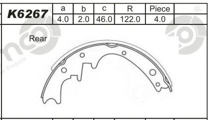 Комплект тормозных колодок ASIMCO K6267
