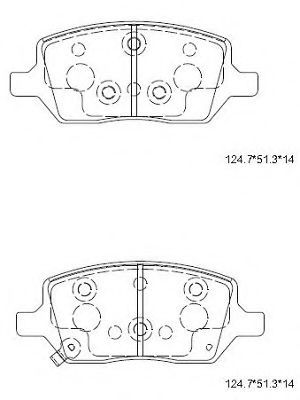 Комплект тормозных колодок, дисковый тормоз ASIMCO KD6502