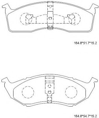 Комплект тормозных колодок, дисковый тормоз ASIMCO KD6751