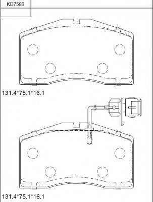 Комплект тормозных колодок, дисковый тормоз ASIMCO KD7586