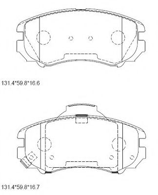 Комплект тормозных колодок, дисковый тормоз ASIMCO KD9703F