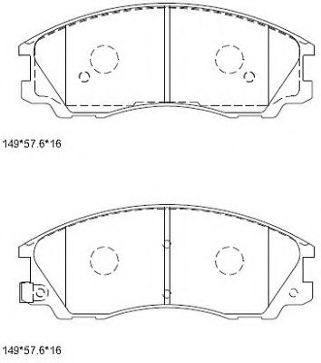 Комплект тормозных колодок, дисковый тормоз ASIMCO KD9719