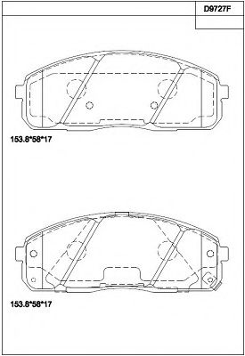 Комплект тормозных колодок, дисковый тормоз ASIMCO KD9727F