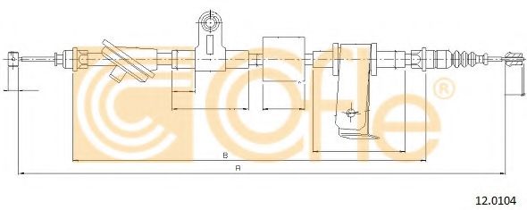Трос, стояночная тормозная система COFLE 12.0104