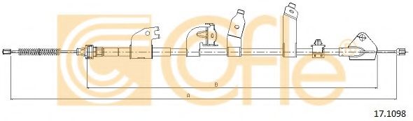 Трос, стояночная тормозная система COFLE 17.1098