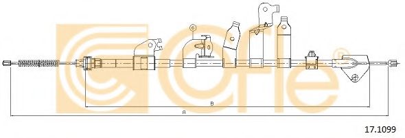 Трос, стояночная тормозная система COFLE 17.1099