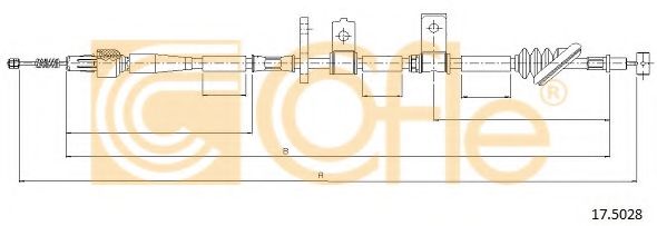 Трос, стояночная тормозная система COFLE 17.5028