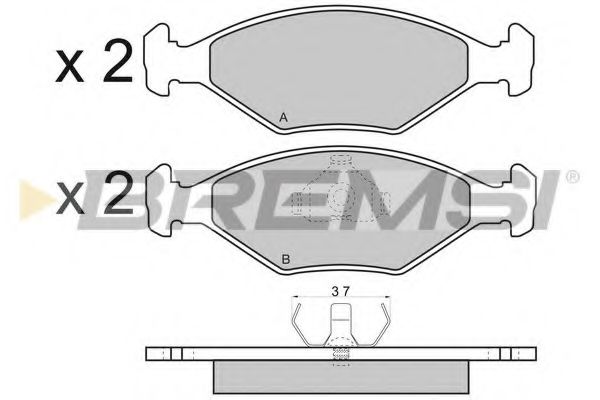 Комплект тормозных колодок, дисковый тормоз BREMSI BP2343-1