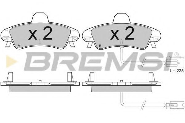 Комплект тормозных колодок, дисковый тормоз BREMSI BP2932