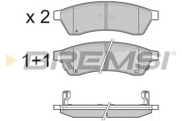 Комплект тормозных колодок, дисковый тормоз BREMSI BP3400