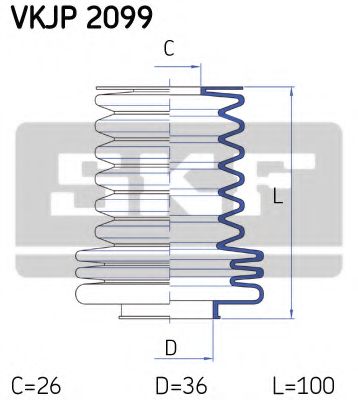 Комплект пылника, рулевое управление SKF VKJP 2099