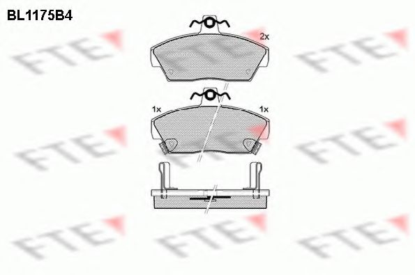 Комплект тормозных колодок, дисковый тормоз FTE BL1175B4