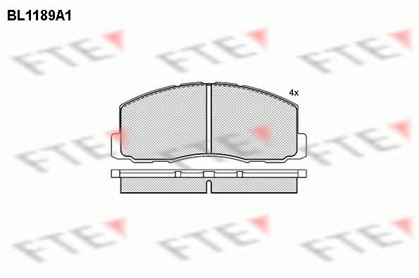 Комплект тормозных колодок, дисковый тормоз FTE BL1189A1