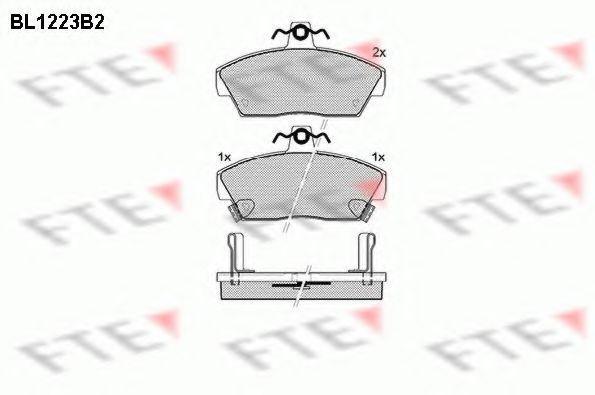 Комплект тормозных колодок, дисковый тормоз FTE BL1223B2