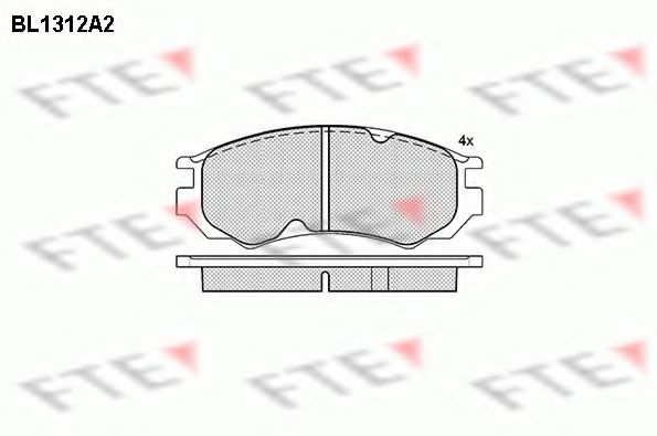 Комплект тормозных колодок, дисковый тормоз FTE BL1312A2