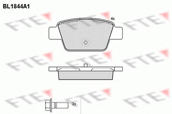 Комплект тормозных колодок, дисковый тормоз FTE BL1844A1