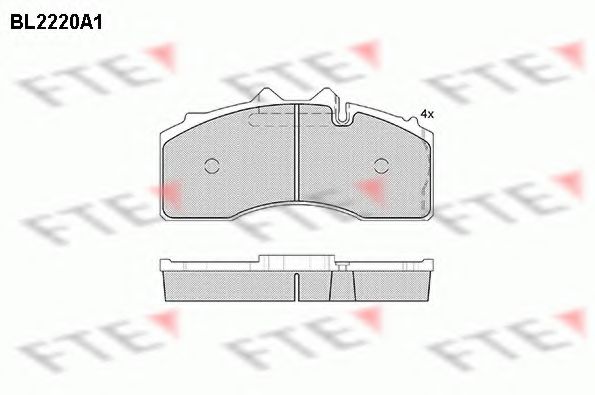 Комплект тормозных колодок, дисковый тормоз FTE BL2220A1