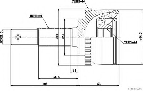 Шарнирный комплект, приводной вал HERTH+BUSS JAKOPARTS J2821145