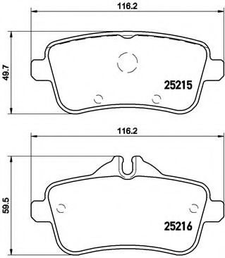 Комплект тормозных колодок, дисковый тормоз BREMBO P 50 099