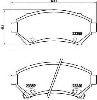 Комплект тормозных колодок, дисковый тормоз BREMBO P 59 028