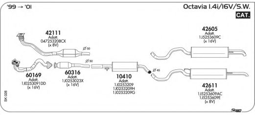 Система выпуска ОГ AKS DASIS SGSK028