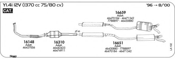 Система выпуска ОГ AKS DASIS SGLA102