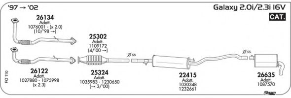 Система выпуска ОГ AKS DASIS SGFO110