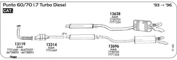 Система выпуска ОГ AKS DASIS SGFI102