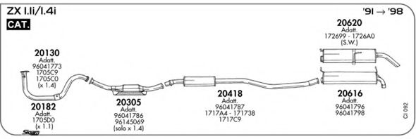 Система выпуска ОГ AKS DASIS SGCI092