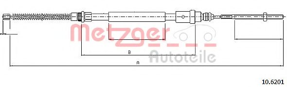 Трос, стояночная тормозная система METZGER 10.6201