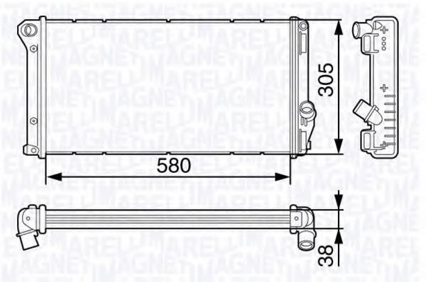 Радиатор, охлаждение двигателя MAGNETI MARELLI 350213131900