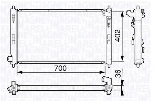 Радиатор, охлаждение двигателя MAGNETI MARELLI 350213134900