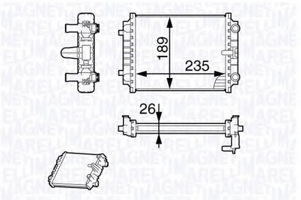 Радиатор, охлаждение двигателя MAGNETI MARELLI 350213138900