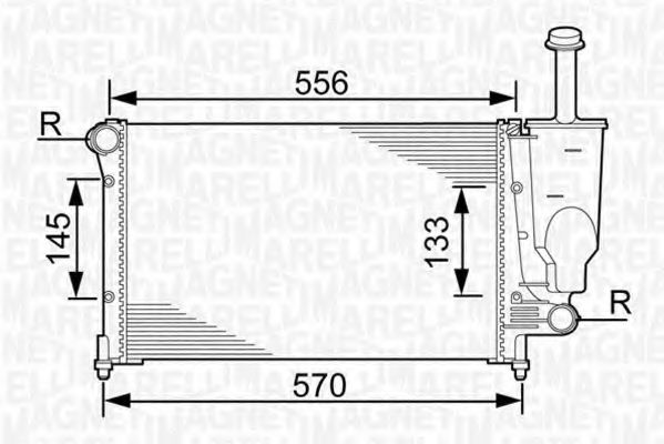 Радиатор, охлаждение двигателя MAGNETI MARELLI 350213381000