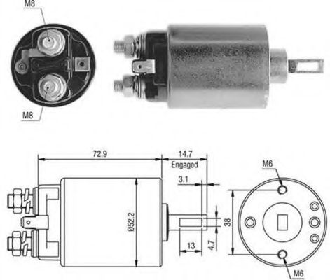 Тяговое реле, стартер MAGNETI MARELLI 940113050408