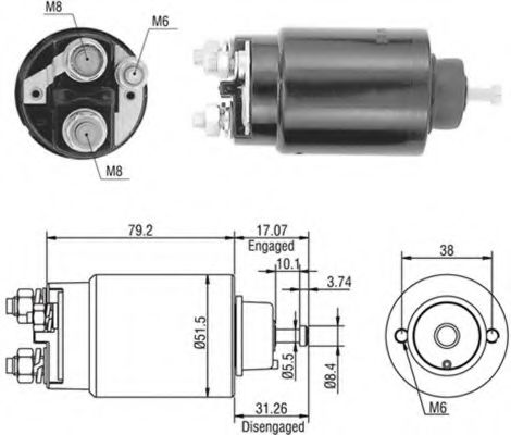Тяговое реле, стартер MAGNETI MARELLI 940113050446