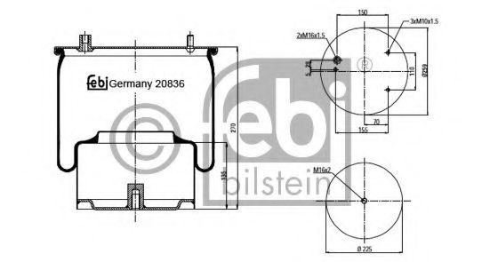 Кожух пневматической рессоры FEBI BILSTEIN 20836