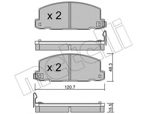 Комплект тормозных колодок, дисковый тормоз METELLI 22-0360-0