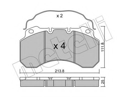 Комплект тормозных колодок, дисковый тормоз METELLI 22-0588-0