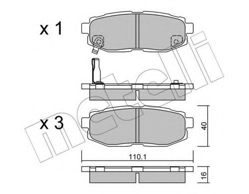 Комплект тормозных колодок, дисковый тормоз METELLI 22-0875-0