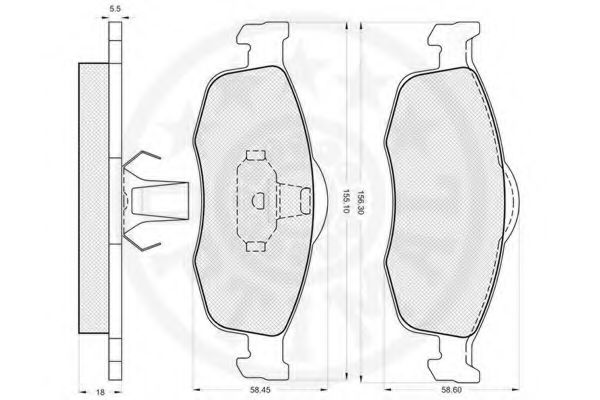 Комплект тормозных колодок, дисковый тормоз OPTIMAL 9939