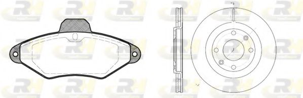Комплект тормозов, дисковый тормозной механизм ROADHOUSE 8438.00