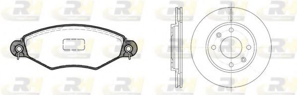 Комплект тормозов, дисковый тормозной механизм ROADHOUSE 8643.07